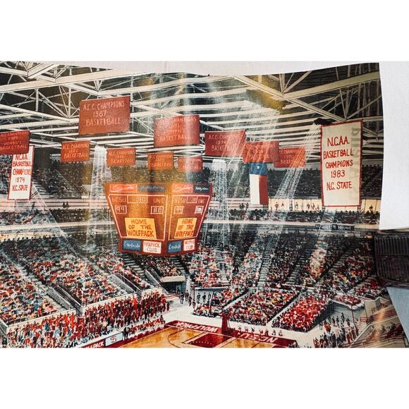 Vintage 90s NC State Wolfpack Club Sports Arena Seating Chart and Poster 8.5x10” - Picture 2 of 7